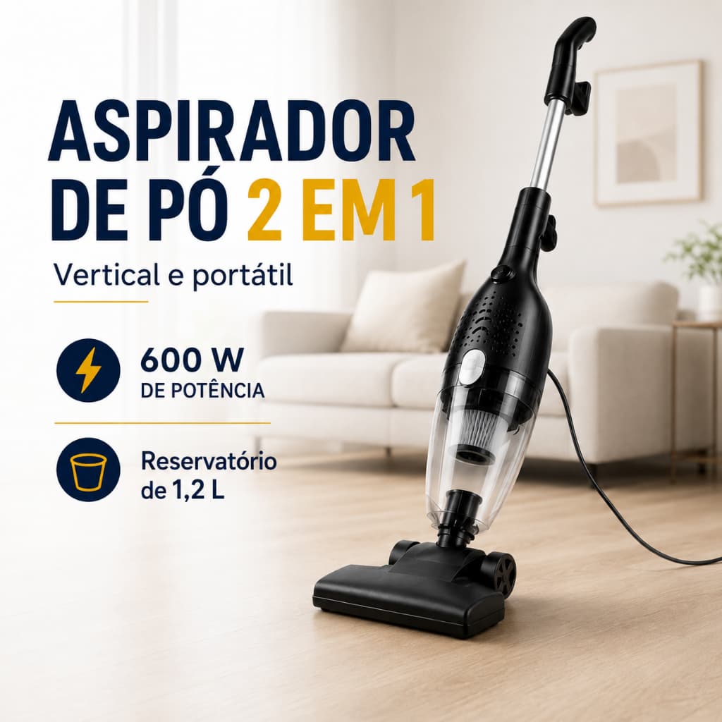 Aspirador de Pó Vertical 2 em 1 Com Fio Portátil 110V 220V para Casa Sofá Carro Tapetes