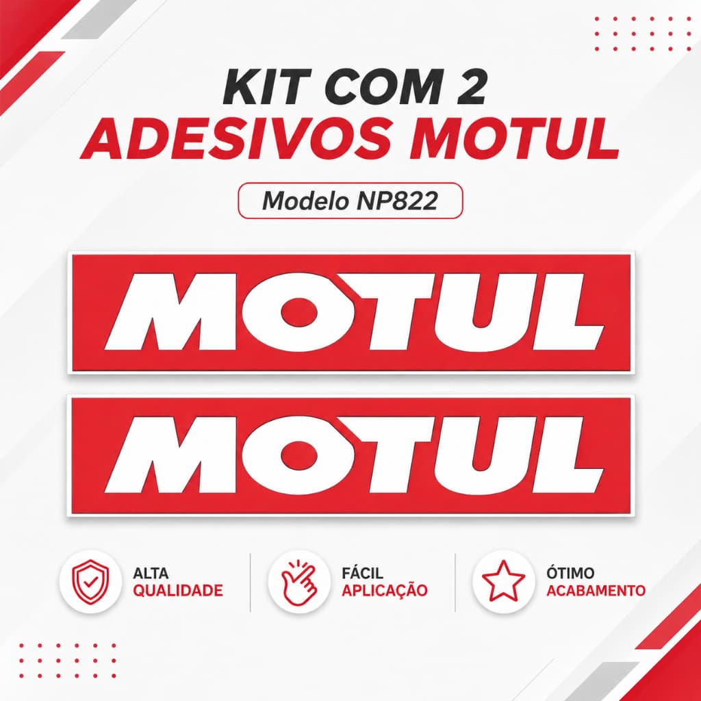 Kit 2 Adesivos Motul NP822 Carro Moto Capacete Notebook Automotivo Personalização