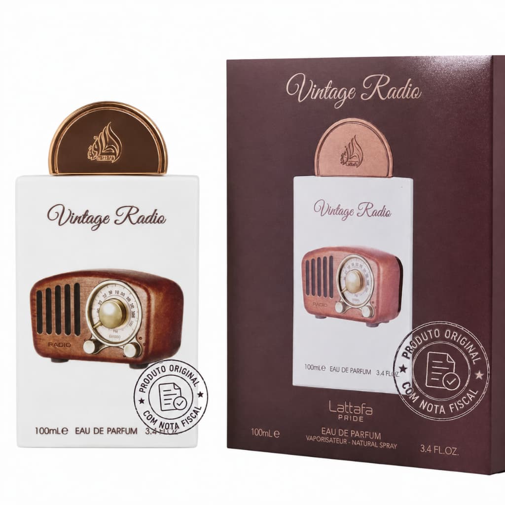 Lattafa Vintage Radio Eau De Parfum 100ml - Fragrância Unissex com Notas Cítricas e Especiadas