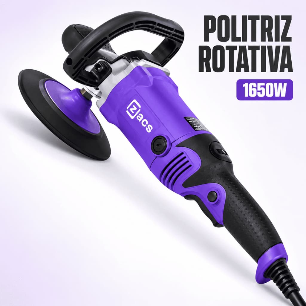 Politriz Rotativa Zacs 1650w Profissional Automotiva Compacta Leve Para Polimento De Carro 220v