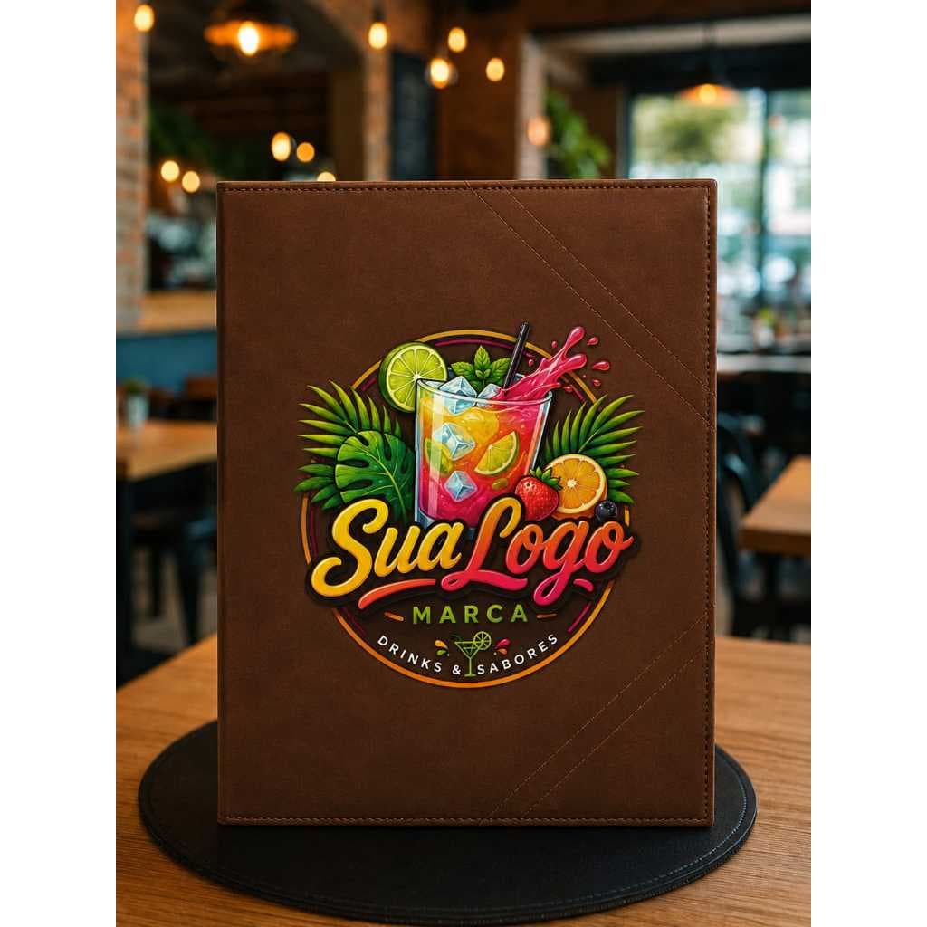 NOVIDADE 10 Cardápios Capa Dura A4 Resistente Para Restaurante +LOGOMARCA COLORIDO