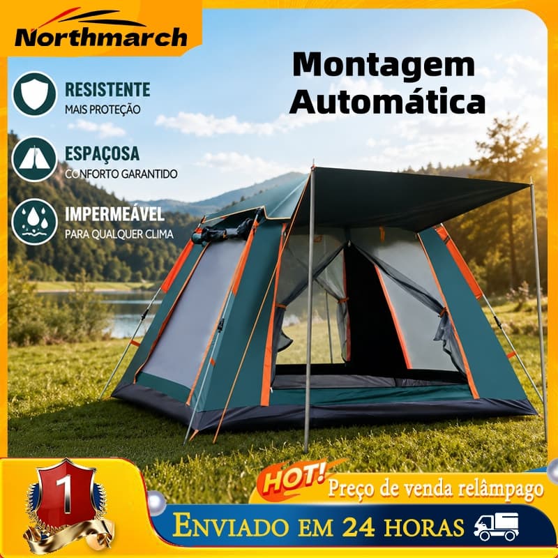 Barraca de Acampamento Automática Impermeável Resistente e Espaçosa Barraca Familiar para Camping ao Ar Livre