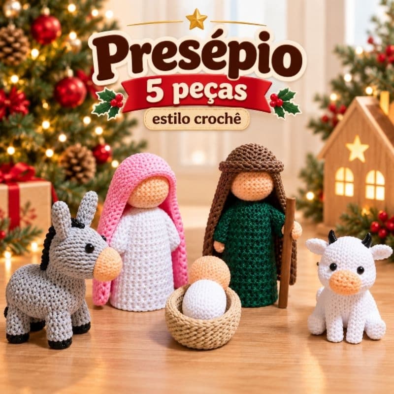 Presépio 5 peças Decoração de natal enfeite natalino