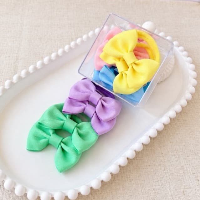 Elástico de Cabelo para Bebês Kit de Parzinhos de Xuxinha Laço Infantil em Xuxinha Look Infantil Caixa de Laços Kit Laço