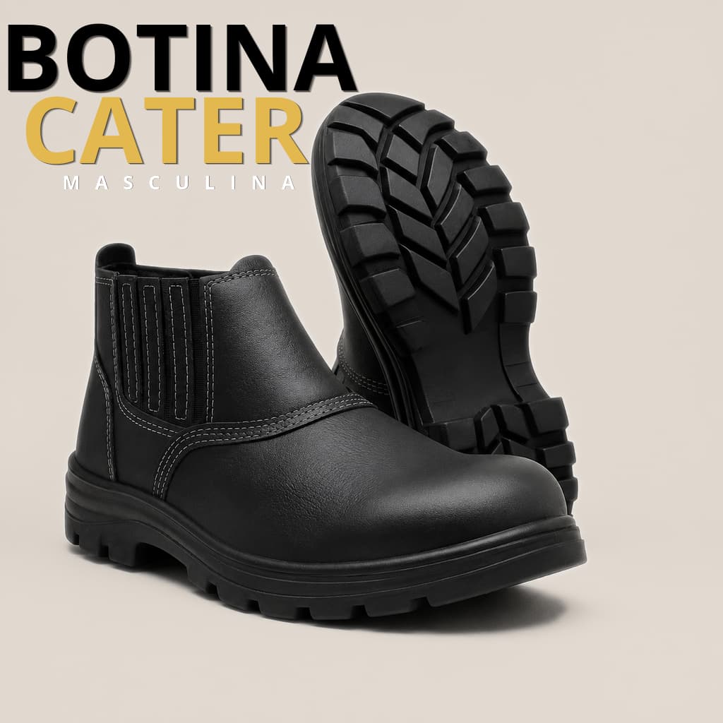 Bota Botina De Segurança Para Trabalho Epi Bico Pvc Cater