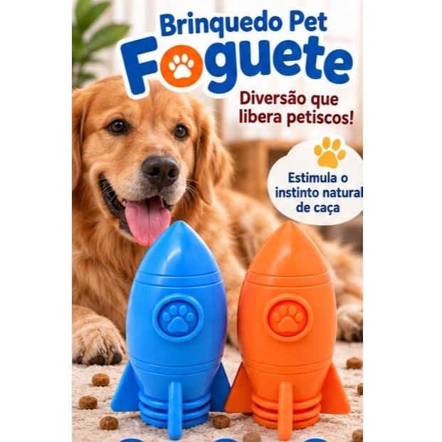 Brinquedo Pet Foguete Porta Petisco Interativo Cães Gatos 13,5cm Estimula Diversão Cores Sortidas Antiestresse