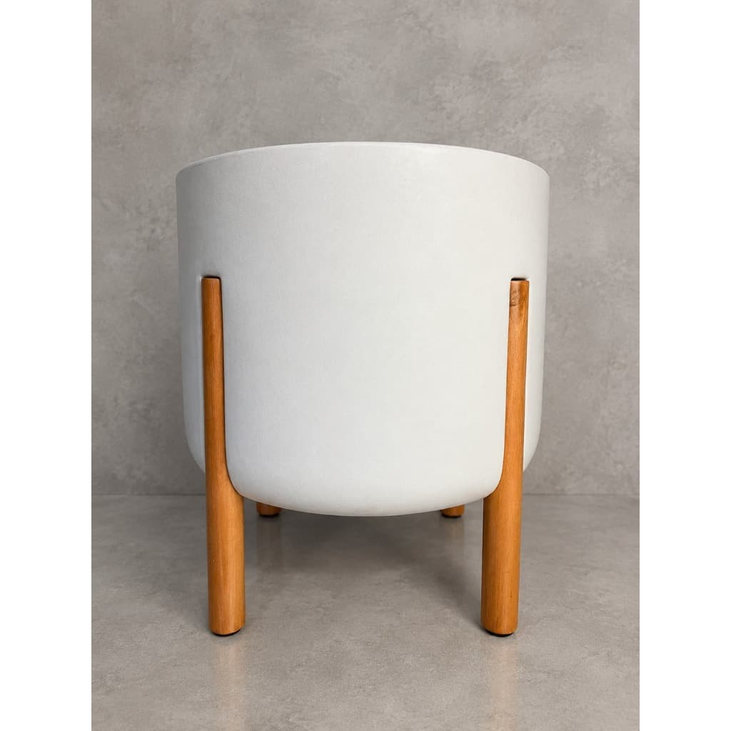 Vaso Nórdico Para Plantas Com Pés em Madeira - Desing Moderno e Sofisticado