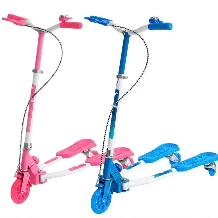 Patinete Dobrável 3 Rodas LEDs Infantil Guidão Ajustável Sistema Abre Fecha Menino Menina
