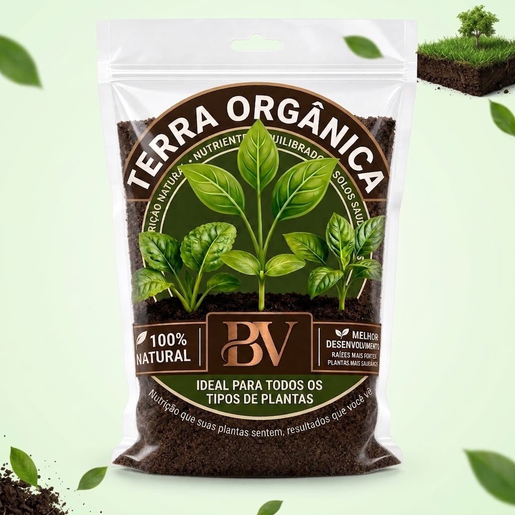 Terra Orgânica Adubada Pronta Para Uso Horta Vasos Jardim BV