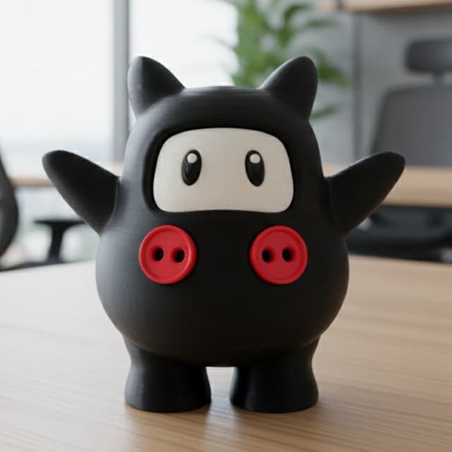 Boneco Ninji Vilão Reino Cogumelo | Estátua Decorativa Retro 3D | Setup Gamer