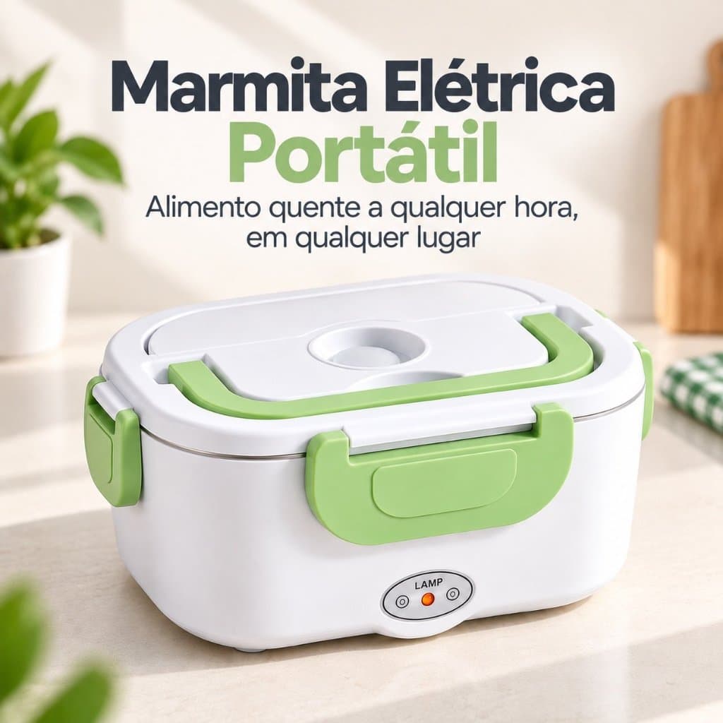 1.5L Marmita Elétrica Veicular Bivolt P/ Carro Casa Taxi Uber Caminhão 12V 24V 110V 220V