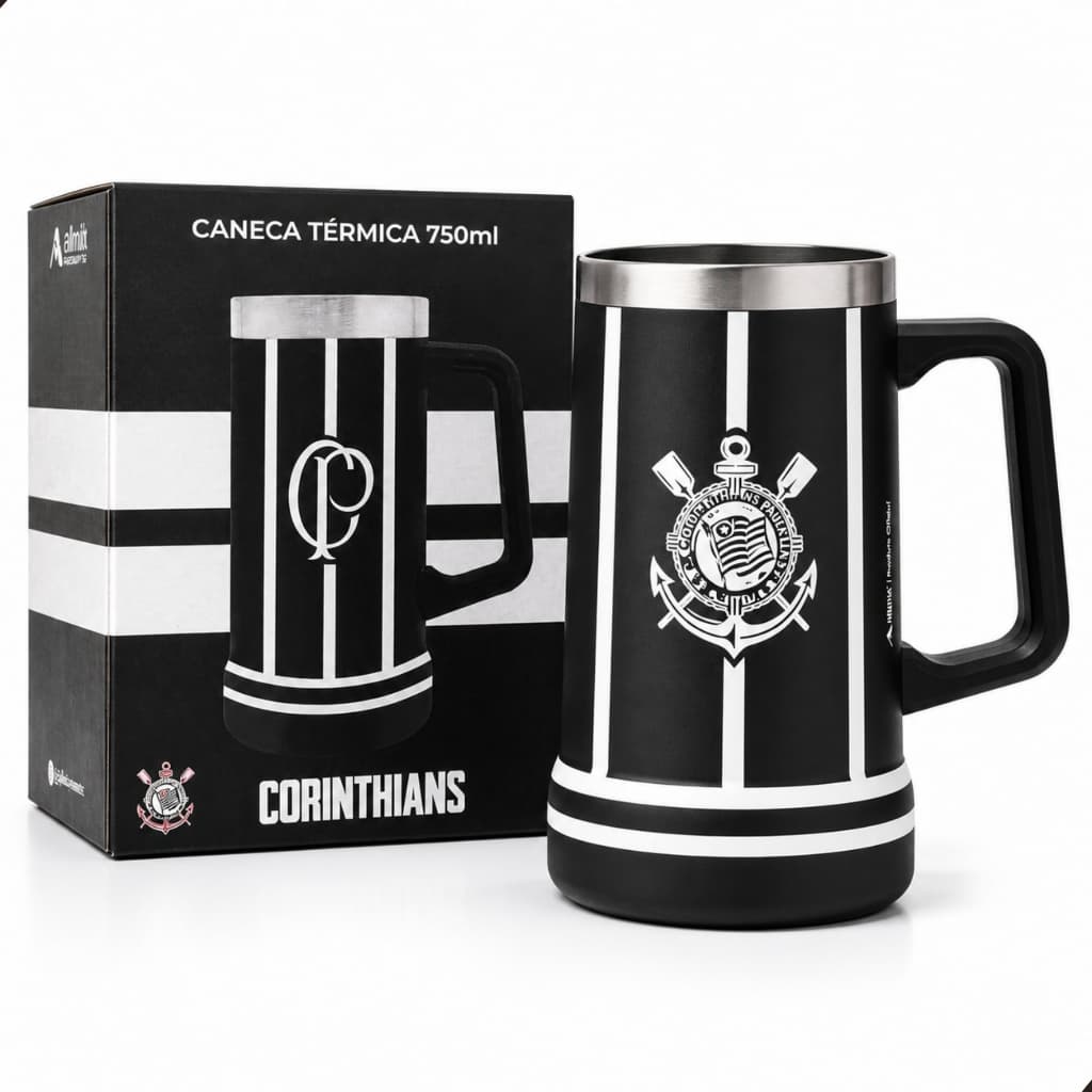 Caneca Térmica Corinthians 700ml Oficial