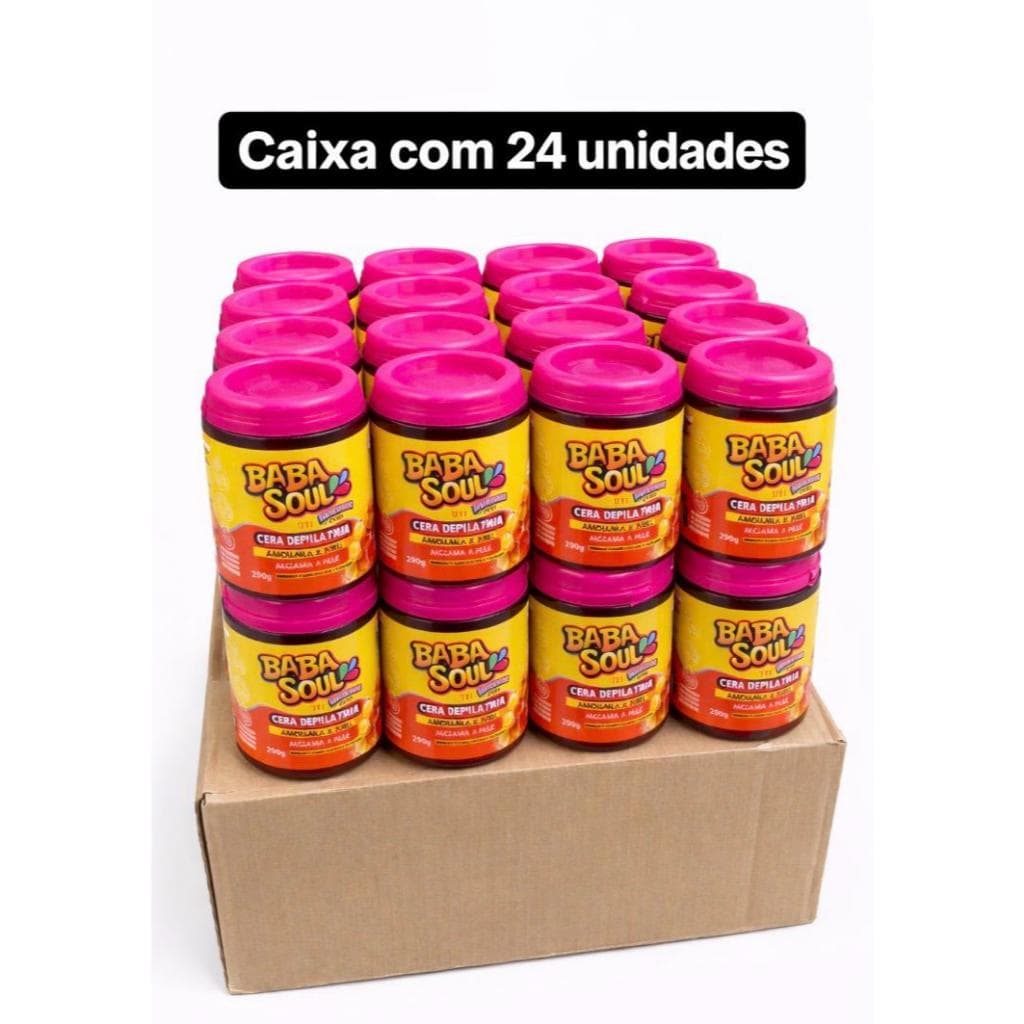 Caixa com 24 Unidades Cera Depilatória Babasoul Camomila e Mel 290g