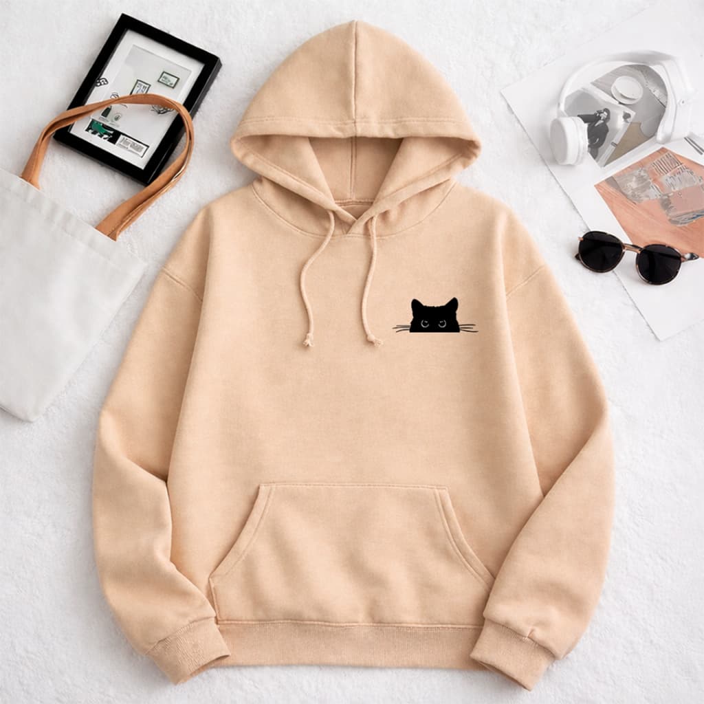 Moletom Canguru Feminino Flanelado Inverno Capuz Ajustável Reforçado Encorpado Macio Casual