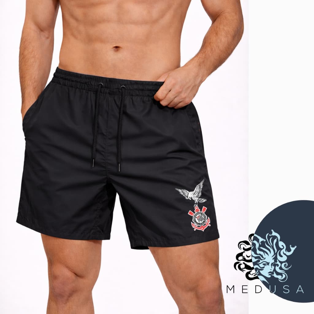 Bermuda Short Mauricinho Masculino GAVIOES 01 Esportiva Tactel Academia Corrida Skate Estilosa Confortável
