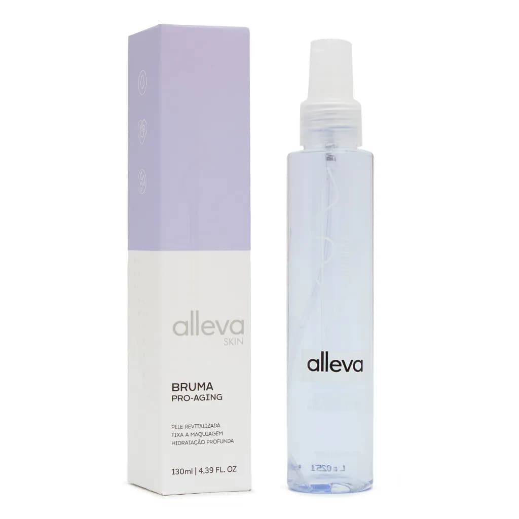 Bruma Facial Alleva Skin Pro-Aging 130ml Fixador de Maquiagem Hidratante Revitalizante Profundo