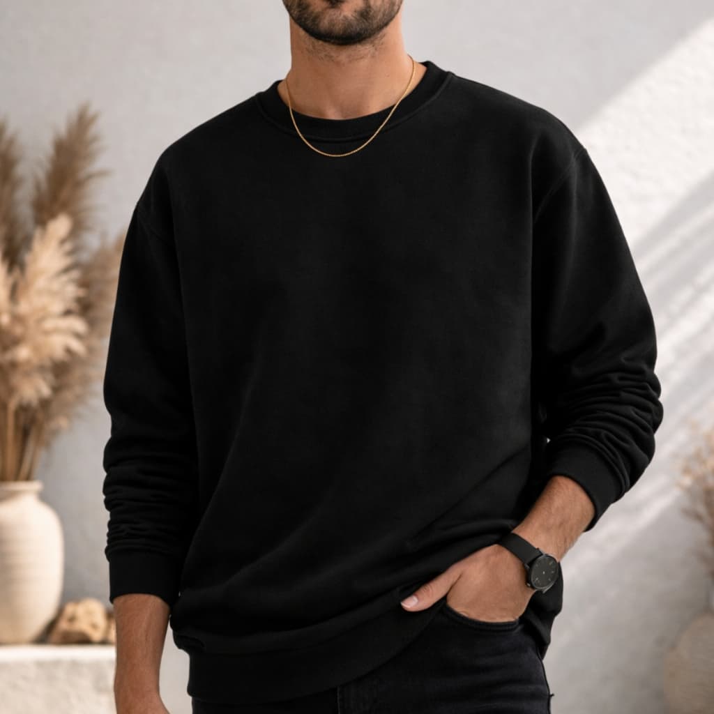 Blusa Casaco de Frio Unissex Moletom Gola Redonda