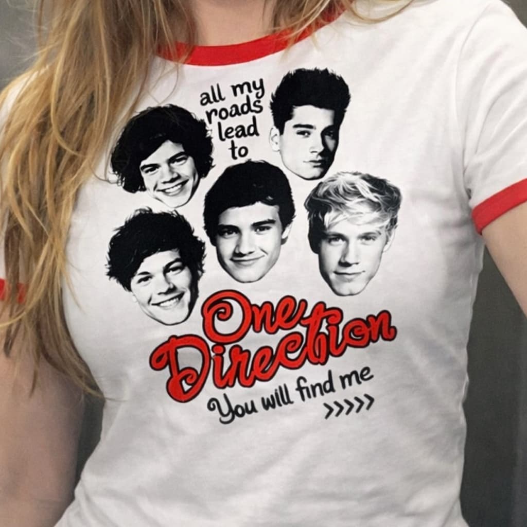 Camisa Feminina Baby Tee One Direction You Will Find Me T-shirt Vintage Y2K estética BabyLook