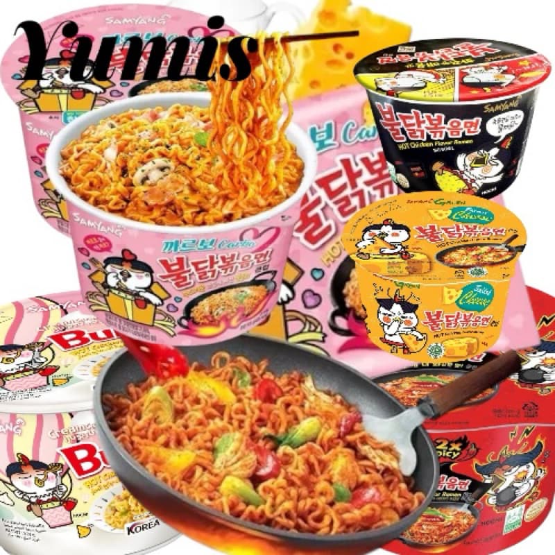 Lamen Coreano Bowl Samyang Buldak Sabores Carbonara , Frango, Queijo + 1 Hashi