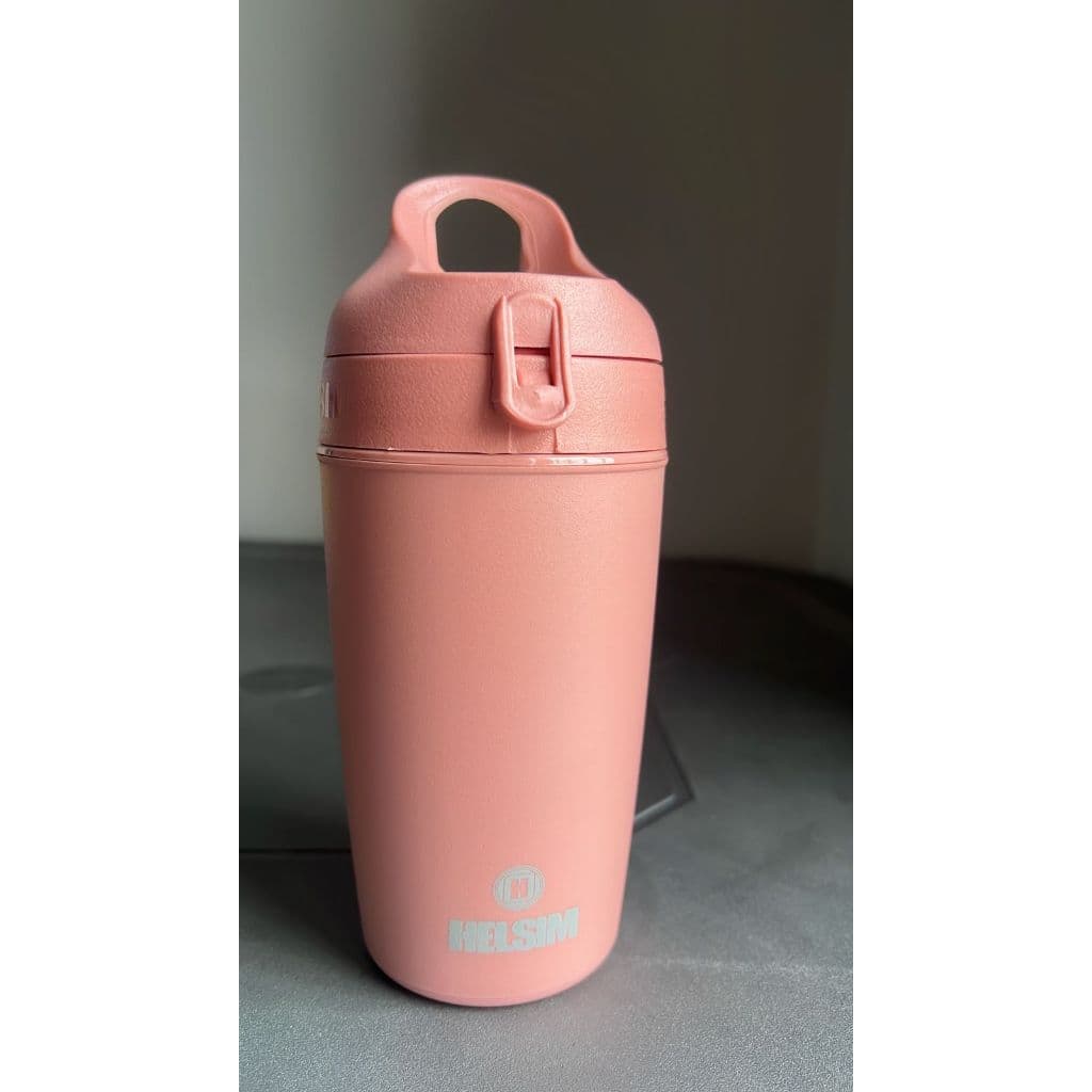 GARRAFA TERMICA HELSIM ,COM PAREDES DUPLAS 600 ML COR ROSA