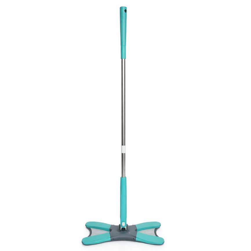 Mop Flat Twist Sistema Push-Pull e Base Articulada Esfregão de Limpeza com Escova Microfibra