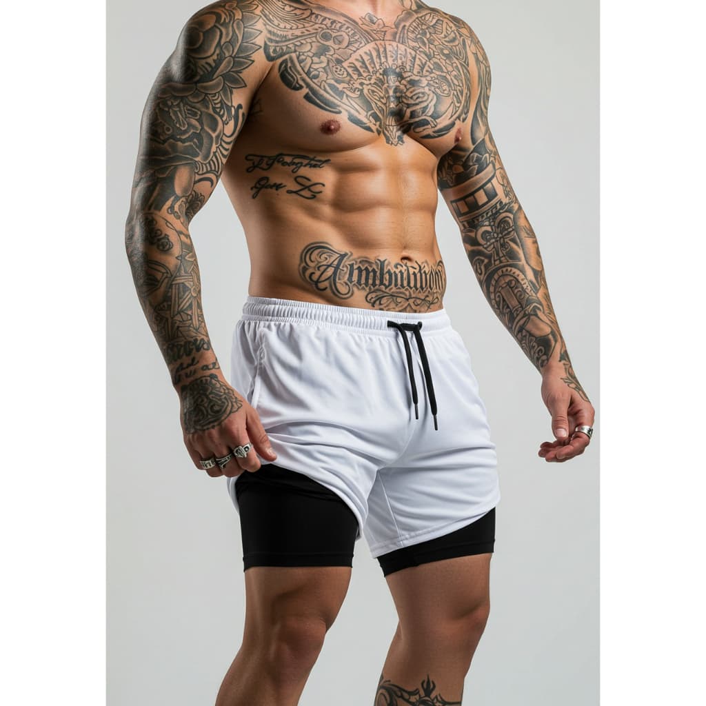 Shorts 2 em 1 com Bolso Interno e Cordão de Ajuste – Conforto e Praticidade no Dia a Dia