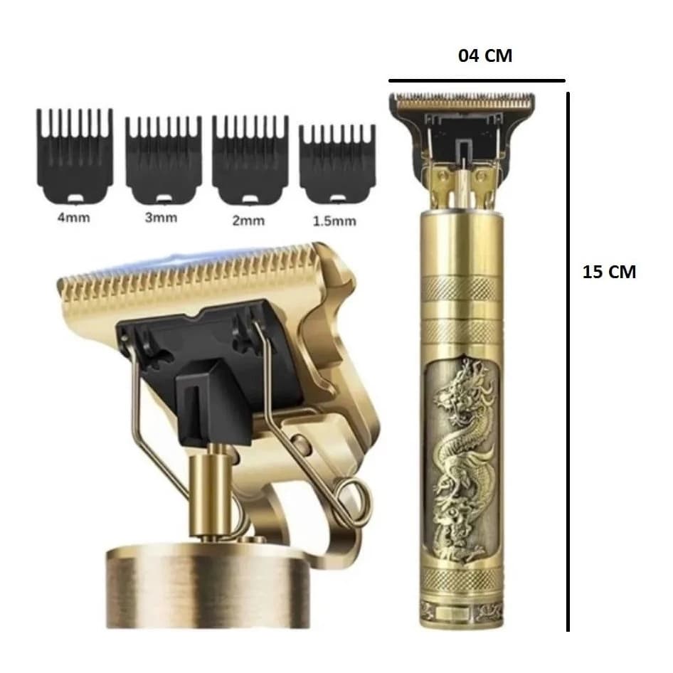 Maquina De Acabamento E Cortar Cabelo Sem Fio Daling Dl-1073a Dragão Dourado ou Buda 110/220v