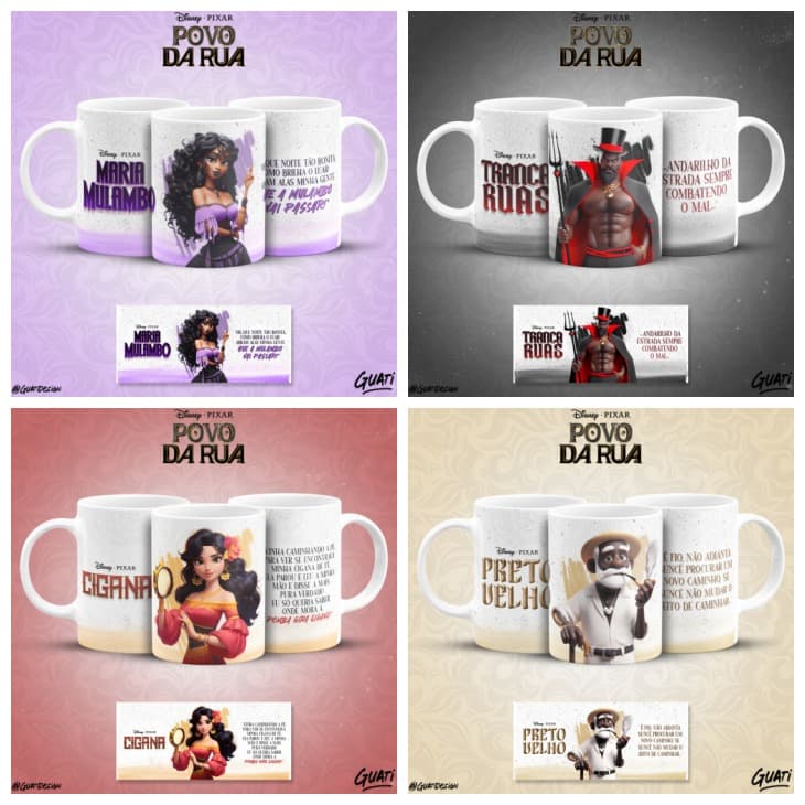 Caneca Povo da Rua  Cerâmica - Umbanda Candomblé Exu Pomba Gira Malandros