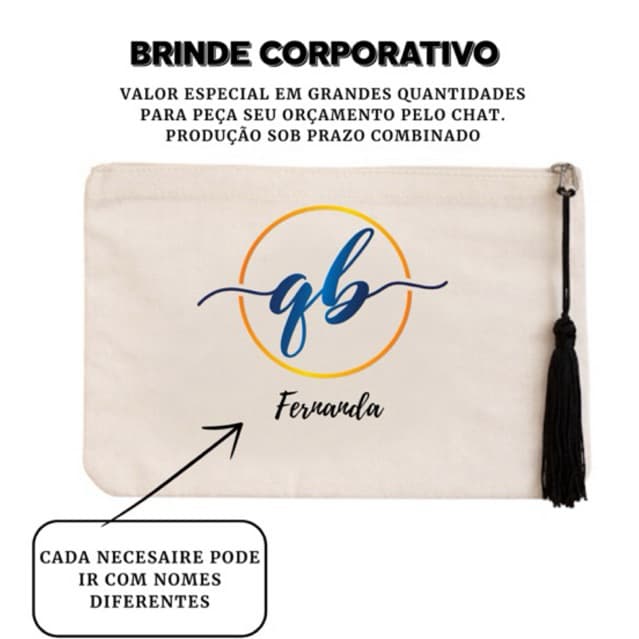 Necessaire Personalizada para Empresas | Brinde Corporativo com Logo | Pedido em Grande Quantidade | Atacado 50+ unid