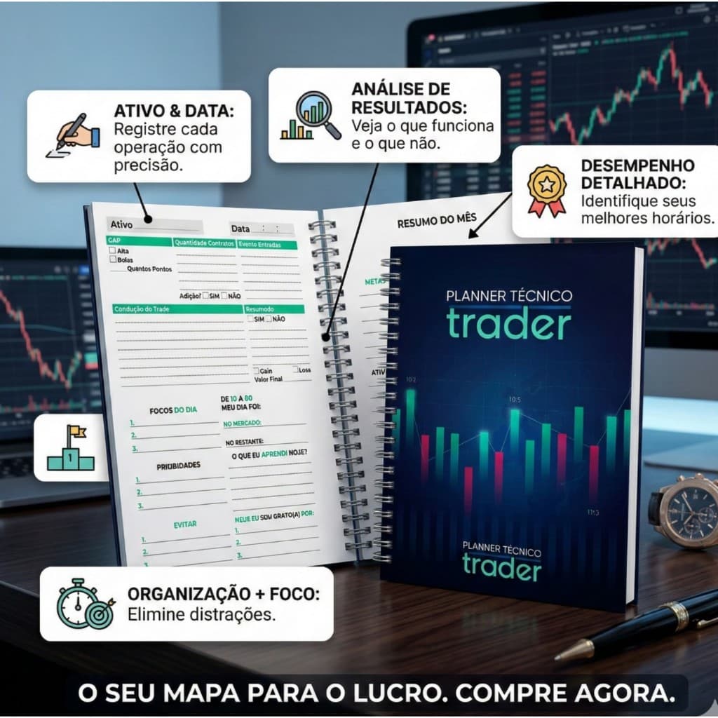 Planner Diário de Trades - Trader técnico e analista