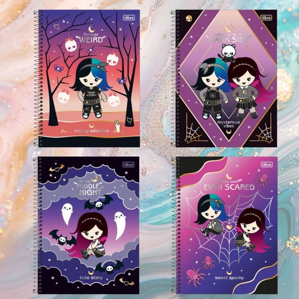CADERNO ESPIRAL CAPA DURA UNIVERSITÁRIO 10 MATÉRIAS PLUSH POISON 160 FOLHAS