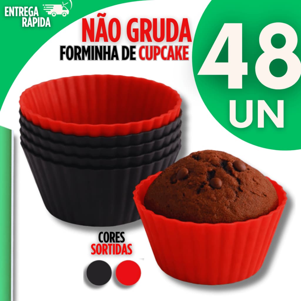 Jogo Forminhas/Forma para Cupcake De Silicone Mini Muffin Bolinho Assadeira Utensílios Formas