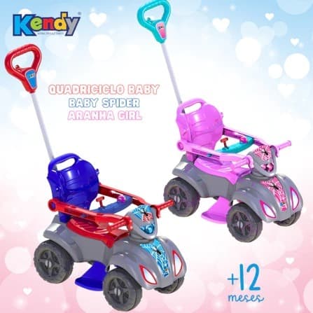 Quadriciclo de Passeio Infantil Baby Homem Aranha Lady Meninos e Meninas Alta Qualidade