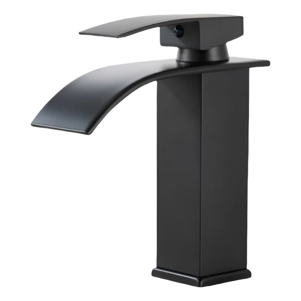Torneira Cascata Preto Fosco Bica Baixa