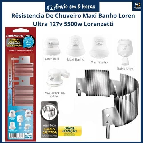 Rêsistencia Maxi Banho Relax Loren Ultra 127v 5500w Lorenzetti