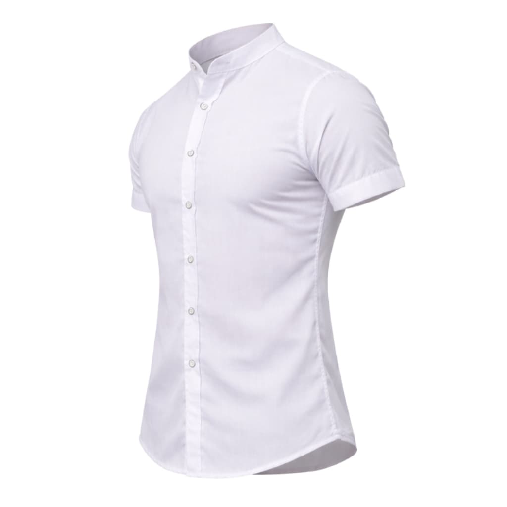 Camisa Gola Padre Masculina Social Moderna Elegante Confortável Não Amassa