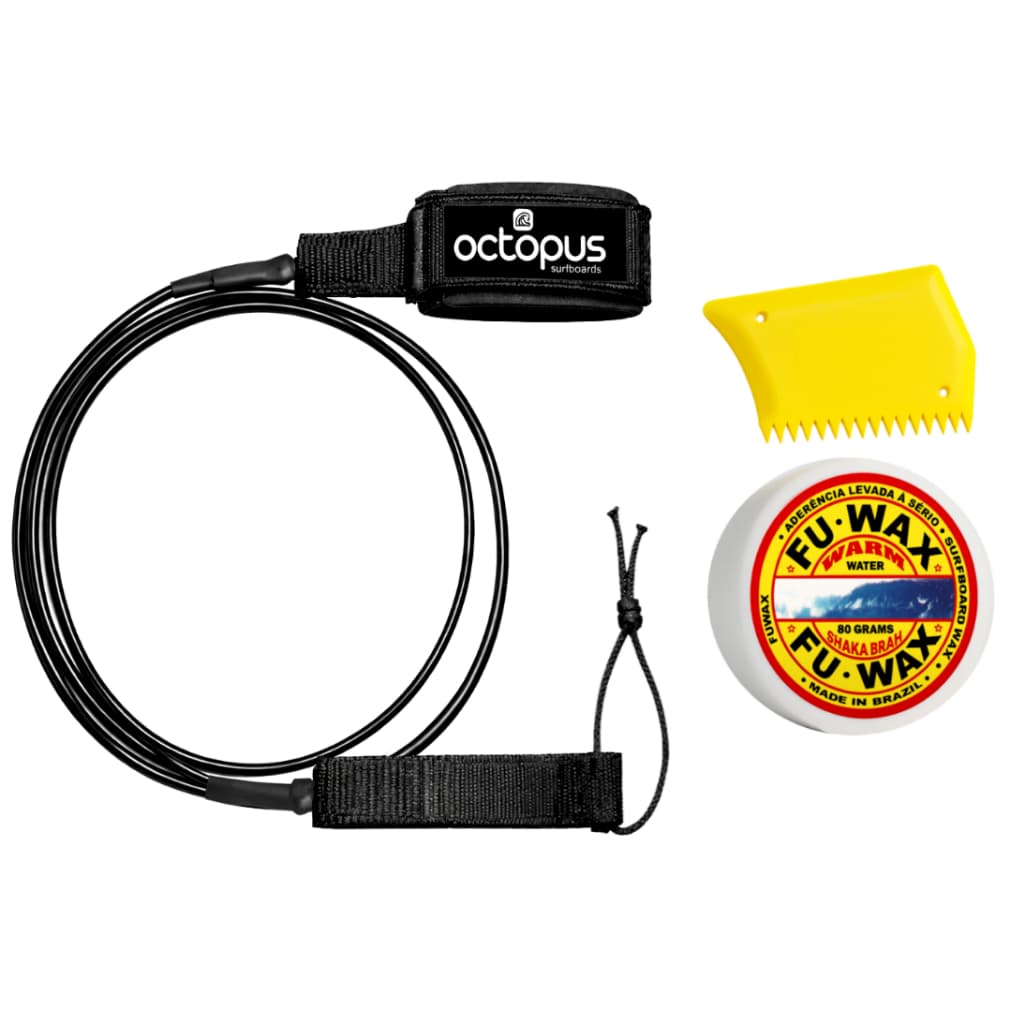 Leash Strep Prancha Surf 6´pés - Competição + Parafina Surf Wax