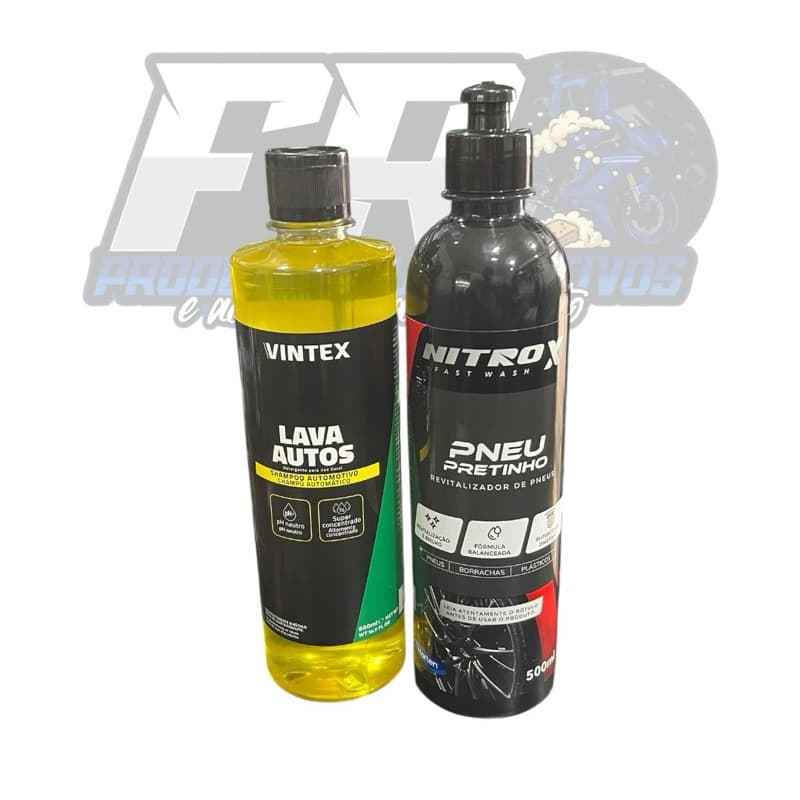 kit lavagem shampoo automotivo + pretinho