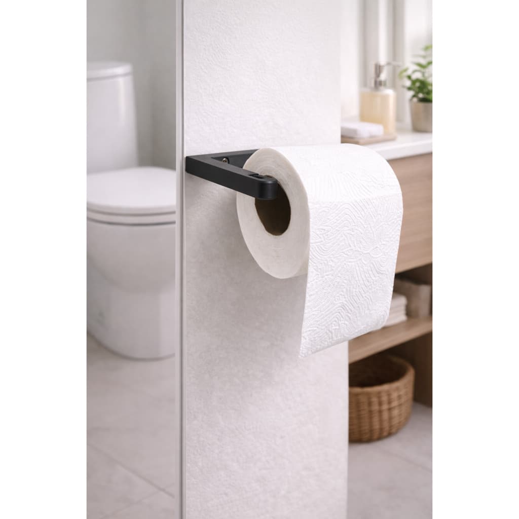 Porta Papel Higiênico Cores Preto e Branco Design Moderno, Instalação Fácil e Alta Durabilidade para Seu Banheiro