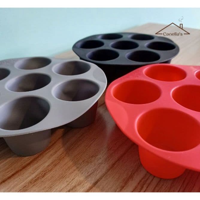 Forma Silicone Cupcake Forminhas 7 Cavidades 21cm Antiaderente Bolinhos CupCake Muffins Air Fryer