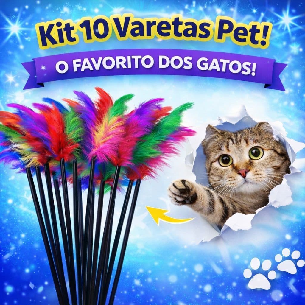 Kit 10 varetas pet Dattus cores variadas