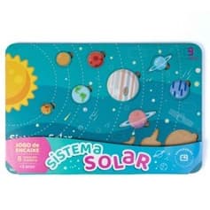 Brinquedo Educativo Tabuleiro Sistema Solar Planetas Madeira Encaixe Pedagogico MDF