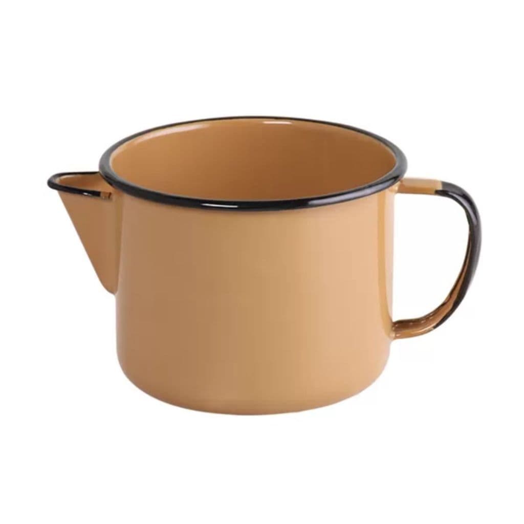 Caneca Esmaltada 1L com Bico Ewel Marrom Aço Premium