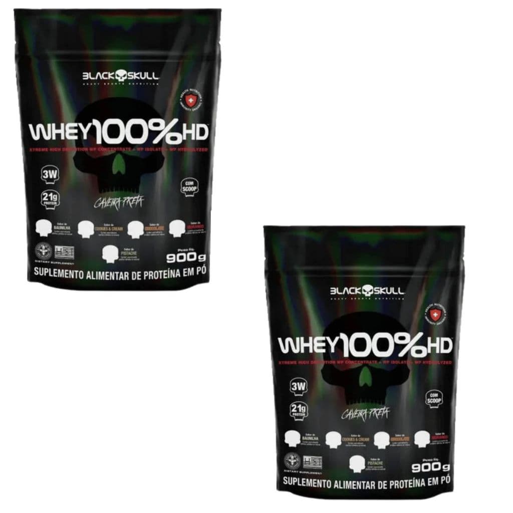 Kit 2x Whey 100% Hd Refil 900g Blackskull