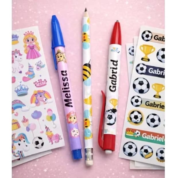 ADESIVO PERSONALIZADO PARA LÁPIS E CANETAS/ATÉ 100 ADESIVOS