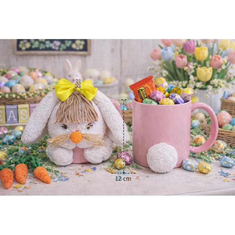 Caneca Coelhinho de Páscoa 12cm Porta Doces Lembrancinha de Páscoa criança