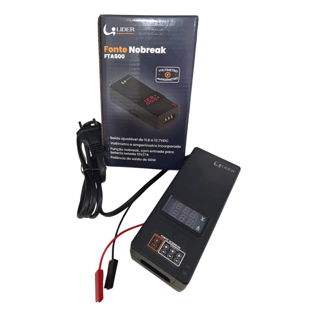 Fonte Nobreak Lider Fta500 60w 12v Com Voltímetro Digital