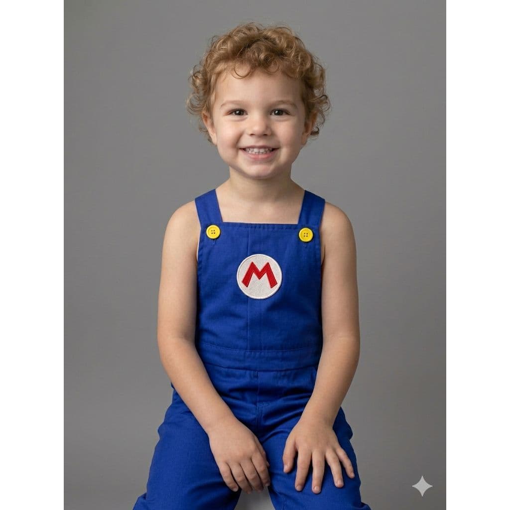 Jardineira fantasia  Mario Bross