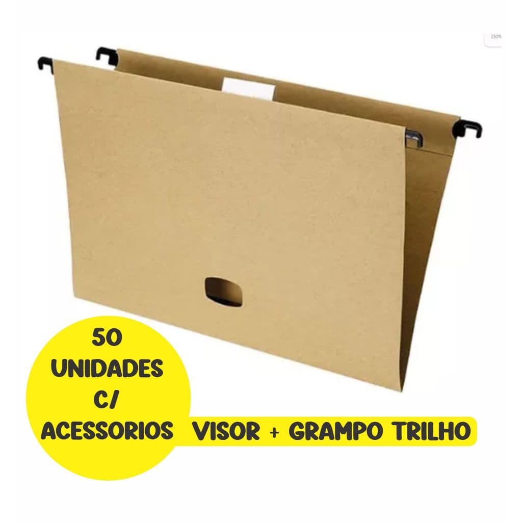 Pasta Suspensa Kraft Natural Acrimet 50 Unidades