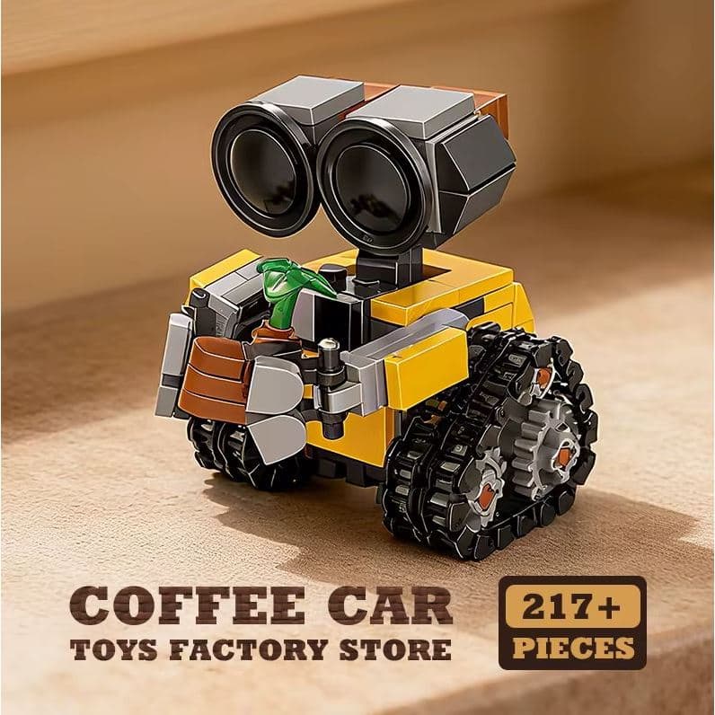 Robô Coletor Vintage – Mini Robô Wall-E Disney - Blocos de Montar com 217 Peças - brinquedo para Presentes Divertidos
